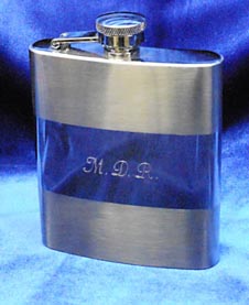An engraved flask